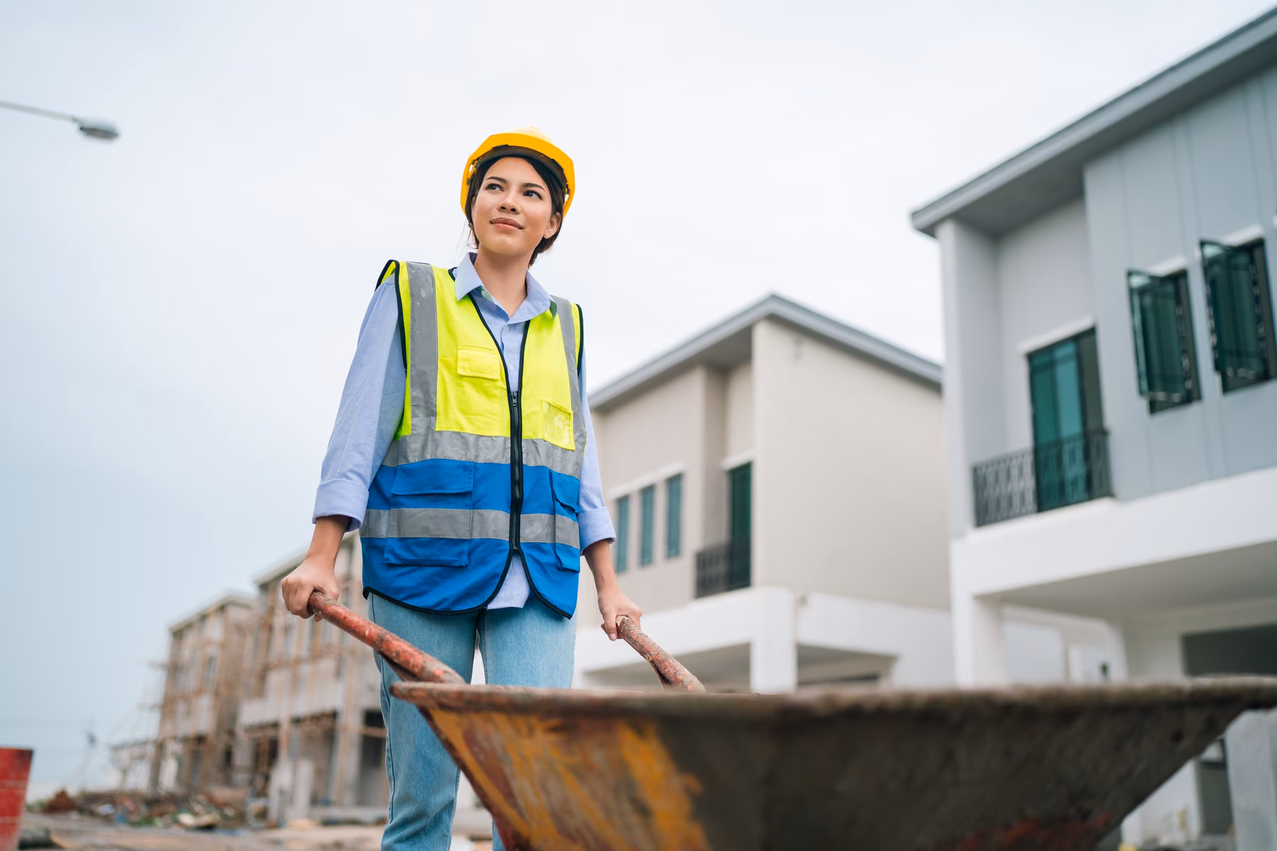 Construction professional on a residential development site
